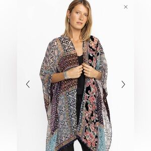 JOHNNY WAS PATCHWORK BURNOUT VELVET SHAWL